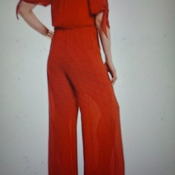 Christmas Red Sugar Lips Off the Shoulder Jumpsuit Med - Picture 2 of 4